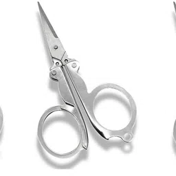 crafts haveli Foldable Scissors Pack of 3 – Stainless Steel Mini Travel Scissor for DIY Craft Scissors image 1