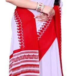 aruna sarees Solid/Plain Daily Wear Georgette Saree image 3