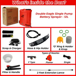 double eagle Spray Machine - Battery Operated Spraying Pump For Agriculture & Garden, 12V 8Ah 12 L Backpack Sprayer image 4