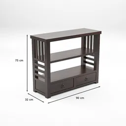 jeenwood Solid Sheesham Wood Sami-open Book Shelf For Living Room , Study Room . Solid Wood Semi-Open Book Shelf image 4