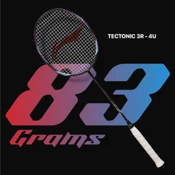 li-ning Tectonic 3R Grey, Blue, Orange Strung Badminton Racquet image 3