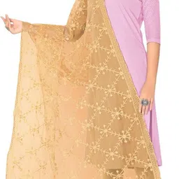 avni n anvi Net Checkered Beige Women Dupatta-picture-47
