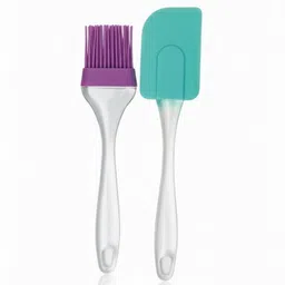 bakezy Silicone Spatula and Brush Flexible Utensil Combo - BBQ, Oiling & Grilling Non-Stick Spatula-picture-15