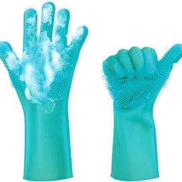 qozent Dish Washer Hand Gloves- hand gloves for washing utensils (Multicolour, 1 Pair) Wet and Dry Glove-picture-47