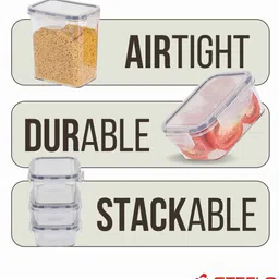 steelo (Set of 2) 500 ml Rectangular Container image 3