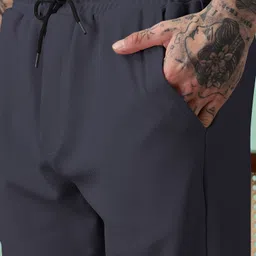 foxter Men Solid Grey Track Pants image 4
