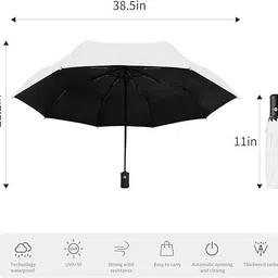 xbey 8Ribs, 3-Folding Windproof Rain & Sun Protection Umbrella image 2