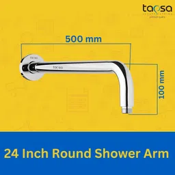 tapsa Premium Quality Stainless Steel 24 Inch Round Arm|Shower Rod For Shower-Set of 1 Fixed Mount image 2