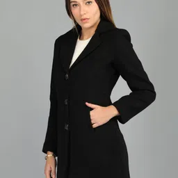 honnete 100 % Polyester Solid Coat For Women image 3