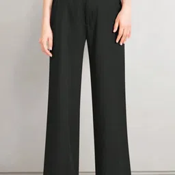 broadstar Women Loose Fit Black Lycra Blend Trousers image 4