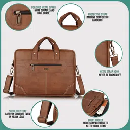 veneer Men Tan Messenger Bag image 2