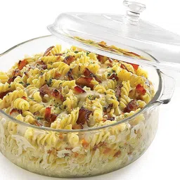 Glass Serving Bowl 1 Litre Glass Serving Bowl with Lid,Microwave Safe Hard Bound Utensils (1000 ml) Disposable-image-29