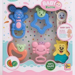 earendelkids Pack of 6 Baby Rattle Set for New Born | Babies Toy BPA Free Non-Toxic Rattle Rattle image 2