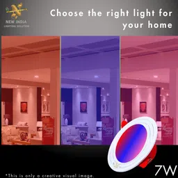 new india lighting Deep Light Color Changing for Junction Box 7 Watt pack of 2 Recessed Ceiling Light Ceiling Lamp image 3