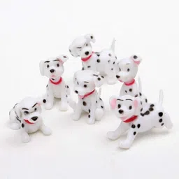 bhoolu&goolu PVC Miniature Spotted Dog Figure - (Black And White) -6 Pcs/Set-picture-17