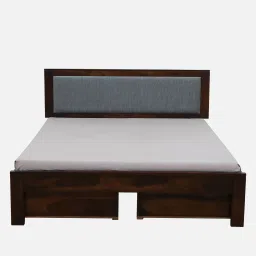 woodsworth from pepperfry Narvik Sheesham Wood Queen Size Bed In Provincial Teak Finish Drawer Storage image 5
