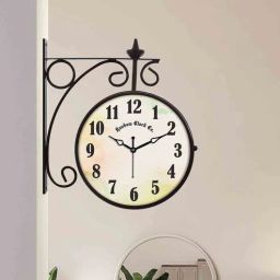 random Numeric Dial Multicolour Metal Station Clock-picture-6