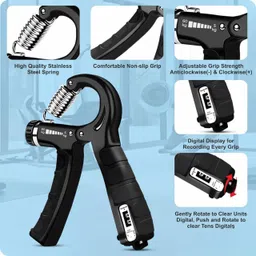 gjshop 5pcs Kit With Finger Exerciser, Hand Grip, Extension, Grip Ball, Forearm Hand Grip/Fitness Grip image 3