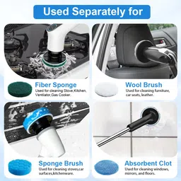 HASTHIP 4pcs Drill Cleaning Kit with Brush Sponge Scouring Fleece and Microfiber Pads for Laptops image 3