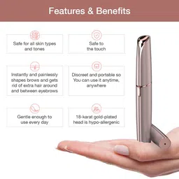 flawless brows Epilator with LED Tip Rechargeable Cordless Stainless Steel Cordless Epilator image 2