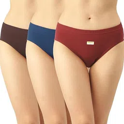 amul priya Pack of 3 Women Hipster Multicolor Panty image 1