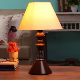 Beige Fabric Shade Table Lamp With Black Base By Brightdaisy-picture-16