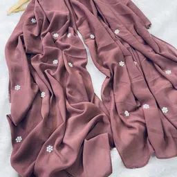 qalb luxuria Self Design Georgette Women Purple Stole image 3