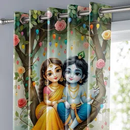 sjy 213 cm (7 ft) Window Polyester Room Darkening Curtain (Pack Of 2) image 2