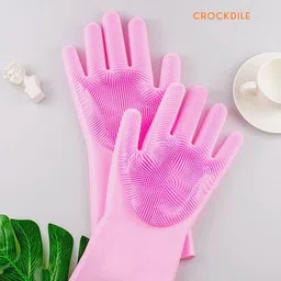 vidhisha electronic Magic Silicone Gloves for Utensil Washing Wet and Dry Glove-picture-26
