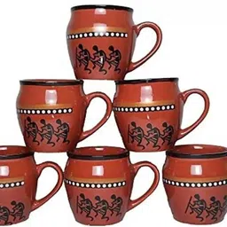 raincart Pack of 6 Ceramic Ceramic Hand Painted Set and Coffee Cup Set-picture-20