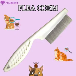fouresta Pet Flea Comb with Stainless Steel Teeth Pet Grooming Brush for Dogs & Cat Basic Comb forDog & Cat-picture-10