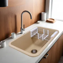 ruhe Sand Choco 14mm Thick Quartz Single Bowl Kitchen Sink (31” x 19” x 9”) Inches Vessel Sink-picture-24