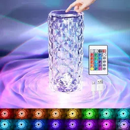 RuHaNest Crystal Table Lamp, Touch Remote Control Modern Nightstand Lamp Table Lamp-picture-18