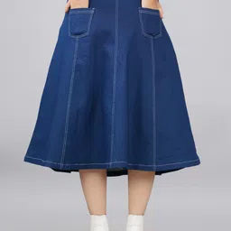 sumavi fashion Women Embroidered A-line Blue Skirt image 2