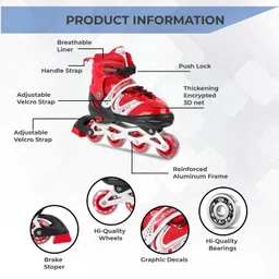 sprointal 4 Wheel Inline Skates Skating Shoes for Boys and Girls Age 7 to 12 Years In-line Skates - Size 6-9 UK image 4