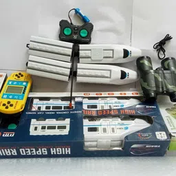 kmc kidoz Combo Army Style Binoculars & Pop Video Game & High Speed Train With Stylish-picture-16