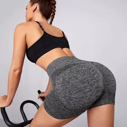 nirdambhay Self Design Women Grey Cycling Shorts, Sports Shorts, High Waist Shorts image 4