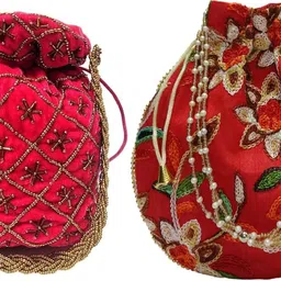 Girls Pink, Gold, Red Potli-image-52