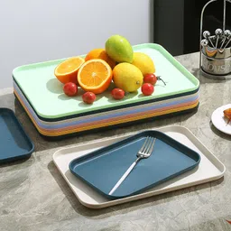 oicia NEW1_Wheat Straw s for Kitchen, Deep Snacks , Dessert s, Eating Dish Tray image 3