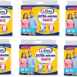 Extra Absorb Adult Diaper Pants, M -60 Pcs, Waist (24-33 Inches) Pack of 6 - M-image-16