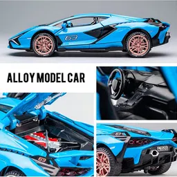 deuson ecom 1:32 Lamborghini Sian Die cast Metal Car Model Toy Car For Kid 2 Year image 3
