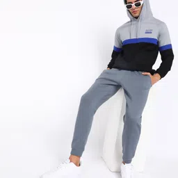 allen solly Men Full Sleeve Color Block Hooded Sweatshirt image 2