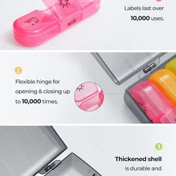 lishonn 07 Weekly Medicine Organizer Box 03 Times a Day, Tablets Case Travel Pill Box Pill Box image 5