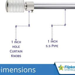 flipkart smartbuy Silver Curtain Knobs, Rod Rail Bracket Metal image 4