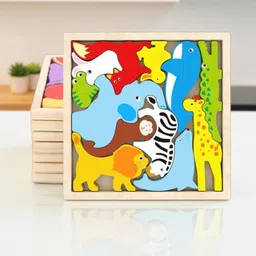 vhd Multicolor Wooden Animal Puzzle – Fun & Educational Toy for Kids W61-picture-19