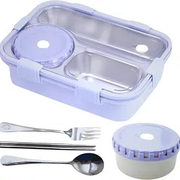 vidruth Kids Bento Portable Lunch Box 3-Compartment Insulated Tiffin 3 Containers Lunch Box-picture-21