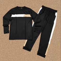 dhanakfashion Men Night Suit Set Black Colorblock-picture-10