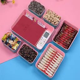 HOUSE OF QUIRK Pink Set of 7 Regular Drawer Organisers-picture-30