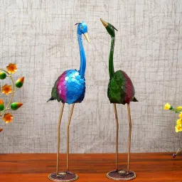 craft tree Multcolour Iron Set Of 2 Duck Figurine image 1