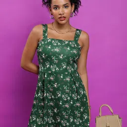 Tokyo Talkies Floral Printed Pleated A-Line Mini Dress-picture-28